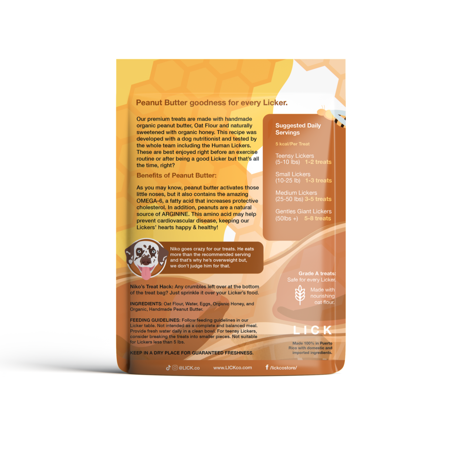 PEANUT BUTTER & HONEY RECIPE ( PACK OF 3) - LICKco