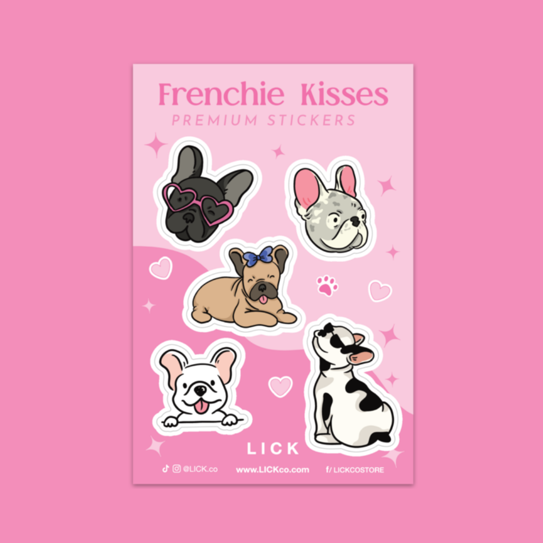 FRENCHIE KISSES - MINI STICKER SHEET – LICKco